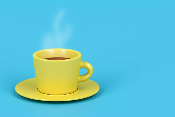 istock Yellow coffee cup with hot espresso 1160945409