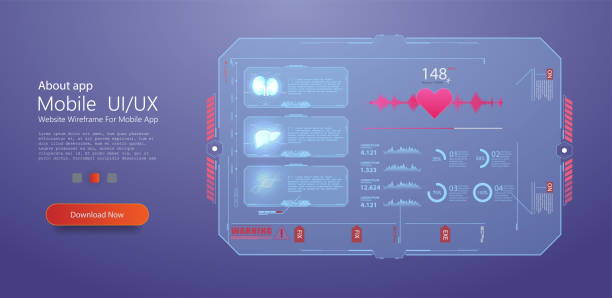hud ui für medizinische app. futuristische benutzeroberfläche hud und infografik elemente. abstrakte virtuelle grafik-touch-benutzeroberfläche. medizinische gesundheitsversorgung, menschliche organe, virtueller körper hallo tech diagnostische panel. - wirbelsäule grafiken stock-grafiken, -clipart, -cartoons und -symbole