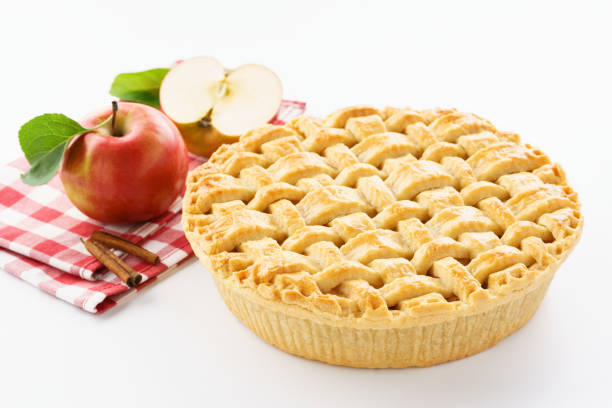 Homemade apple pie with lattice crust
