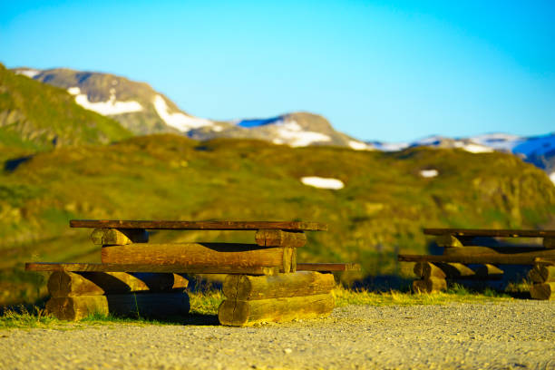 istock Camp site with picnic table in norwegian mountains 1160949491