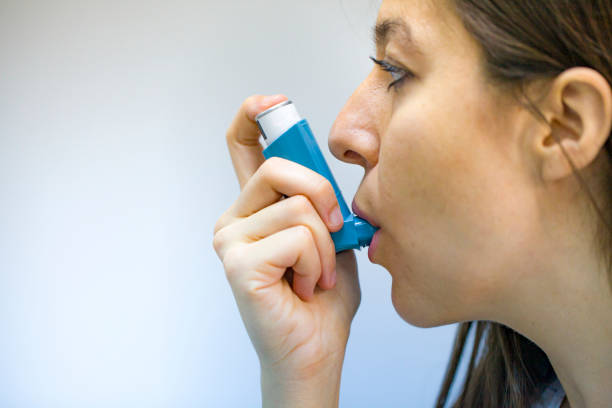 istock Woman use Asthma part to relaxing 1160950583