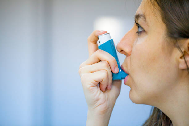 istock Woman use Asthma part to relaxing 1160950767