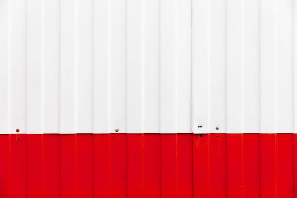 istock red and white sheet of metal decking. empty space for text and advertising 1160953413