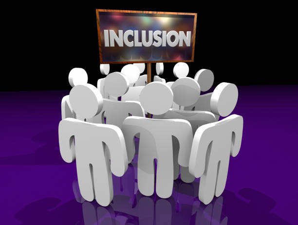 istock Inclusion People Around Sign Joining Group 3d Illustration 1160954508