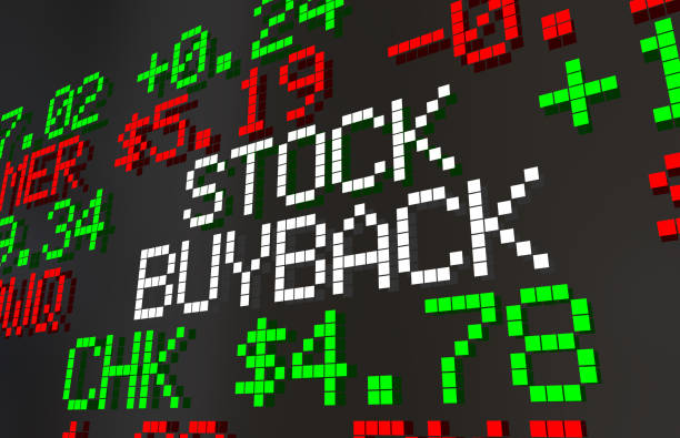 istock Stock Buyback Market Ticker Prices Share Repurchase 3d Illustration 1160957803