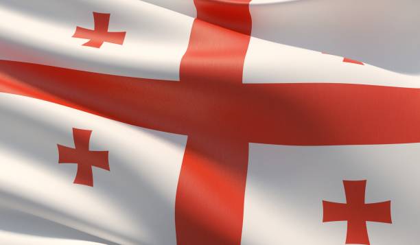 istock High resolution close-up flag of Georgia. 3D illustration. 1160959207
