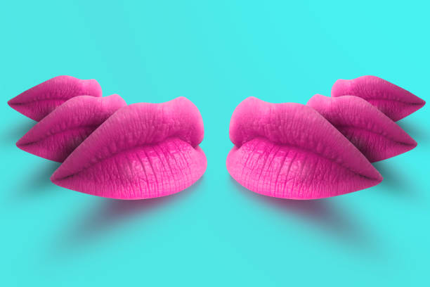 istock Lips. Fashion Concept Lipstick. Multicolored lips. Modern minimal art. 1160960658
