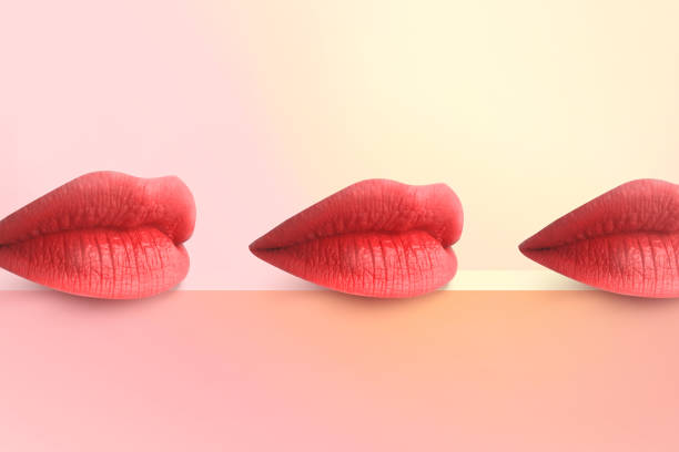 istock Lips. Fashion Concept Lipstick. Multicolored lips. Modern minimal art. 1160960663