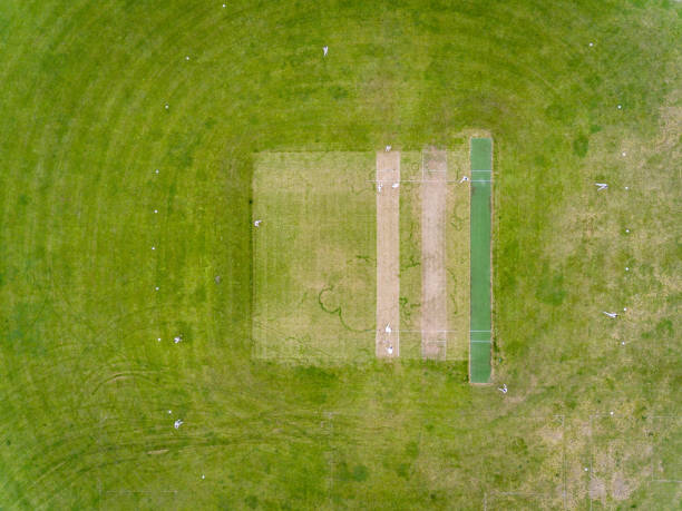 istock Aerial view of a cricket game 1160961114