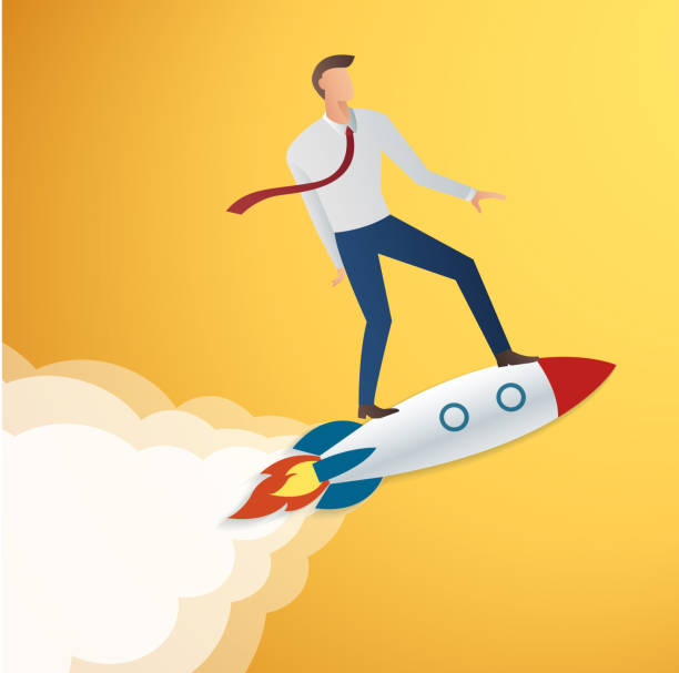 istock success in business start up businessman on rocket vector illustration 1160961747