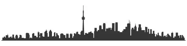Vector illustration of Toronto City Skyline Skyscraper Buildings Background. Vector
