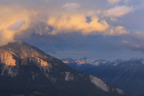 istock Sunset scene seen from Obermutten, Switzerland. 1160965446