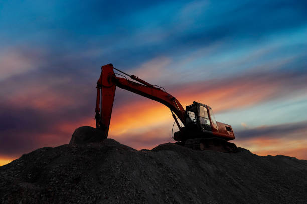 istock Construction equipment of street construction. Business construction. construction site on sky background. 1160967870
