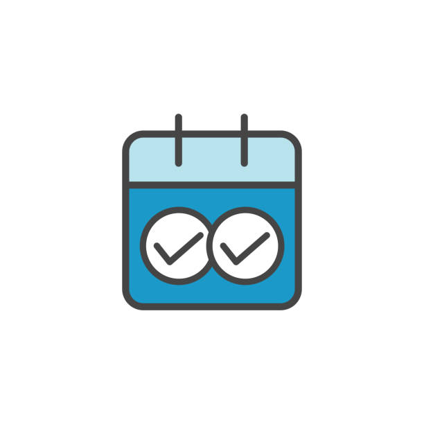 Delivery or Scheduling icon with the number 2 on it - shows 2 times per month Delivery or Scheduling icon w the number 2 on it to show 2 times per month per month stock illustrations