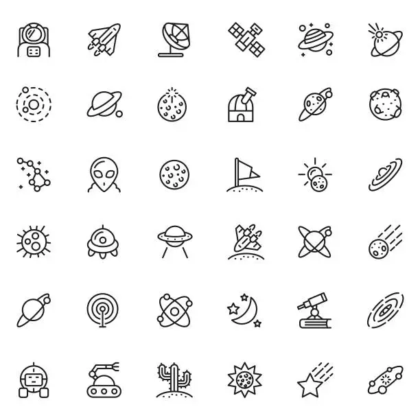 Vector illustration of Space icon set