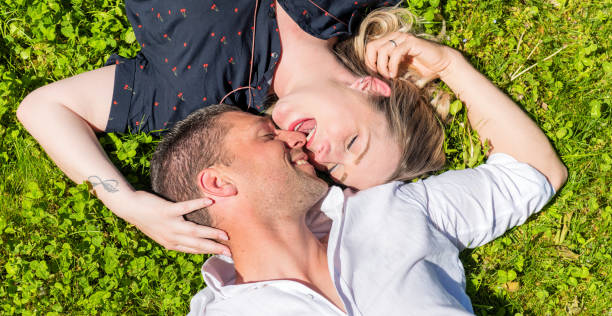 istock Girlfriend bitting her boyfriend in nose 1160973014