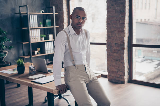 istock Portrait of his he nice attractive confident content guy executive top manager director founder profession consultant at industrial loft interior work place station indoors 1160974158