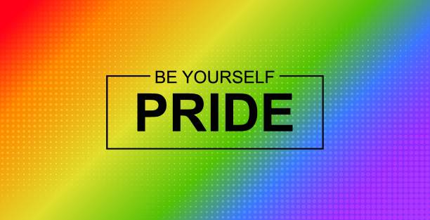 Pride banner. Vector background with LGBT community rainbow flag backdrop vector art illustration
