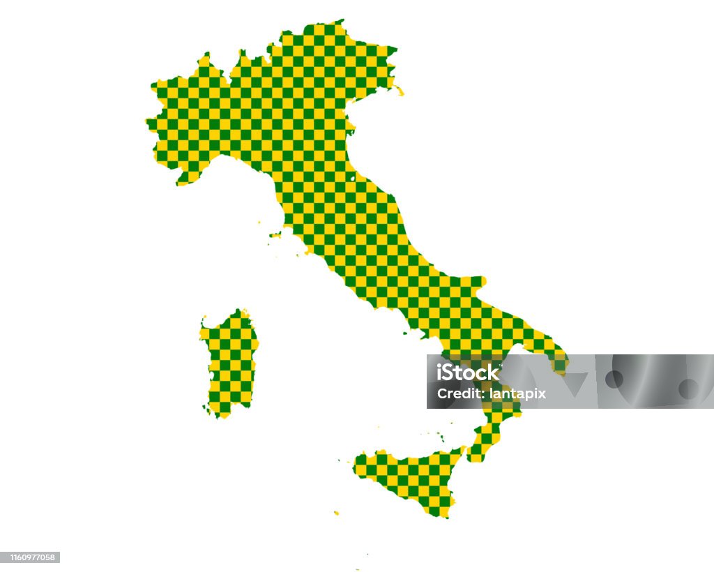 Checkered Italian Pattern Map Of Italy In Checkerboard Pattern Stock Illustration - Download ...