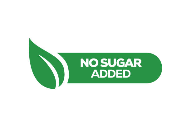 No Sugar Added Badge Design No Sugar Added Badge Design the natural world stock illustrations