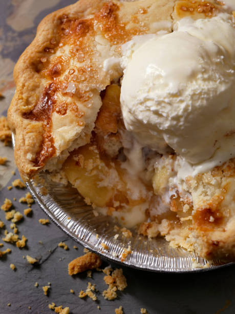 istock Individual Size Apple Pie with Vanilla Ice Cream 1160980999