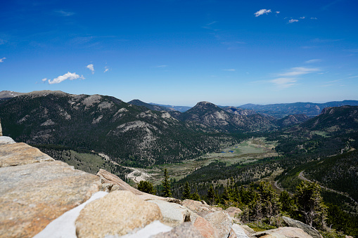 Beautiful outlook from Trail Ridge Road in Rocky Mountain National Park, Colorado.