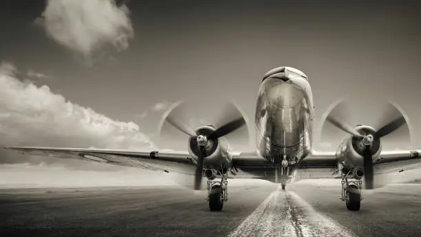 historical aircraft on a runway