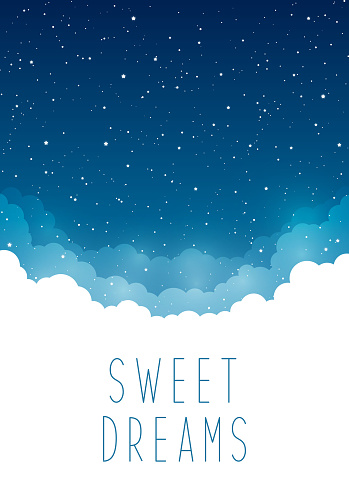 Night starry sky with clouds for Your design
