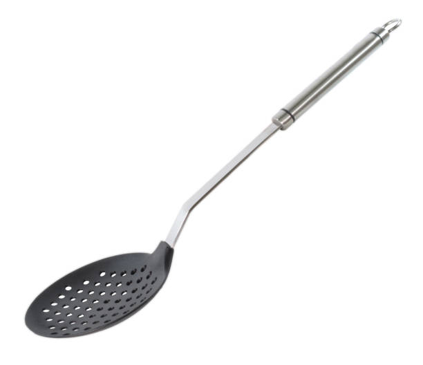 istock Stainless steel kitchen skimmer isolated on white background. 1160991430