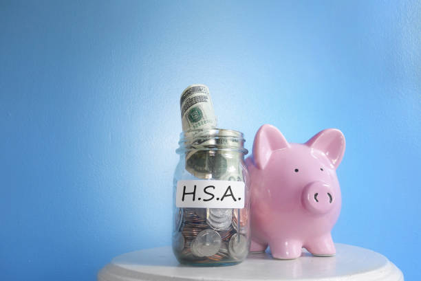 HSA savings account money stock photo