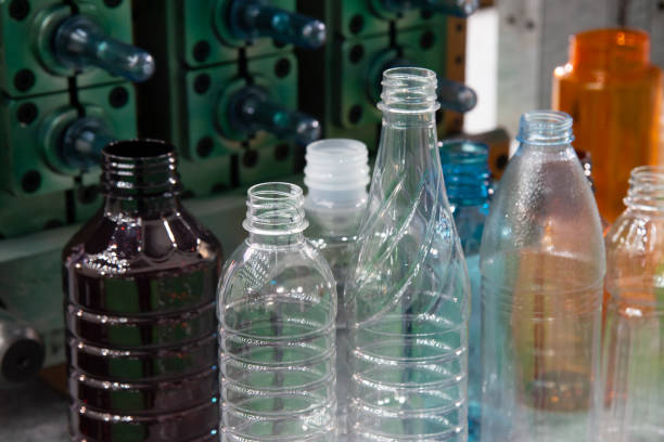 istock The various type of PET bottle with the injection mould background. 1160995379