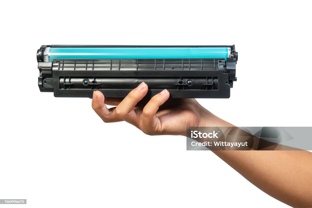 regel rooster Bestaan Used Laser Toner Cartridge Holding By Hand Of Worker Or User For Replace  Refill With White Background Stock Photo - Download Image Now - iStock