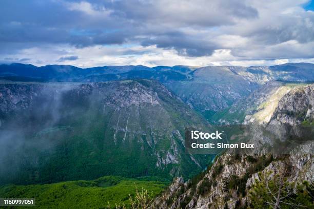 Montenegro Spectacular Tara River Canyon Nature Landscape From Peak Of Mountain Curevac In Dawning Atmosphere In Durmitor National Park Near Zabljak Stock Photo - Download Image Now