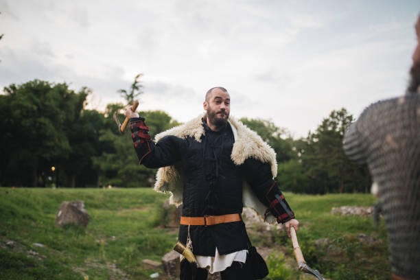 istock Strong viking swinging his axe 1160999341