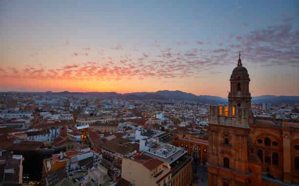 istock Sunset in Malaga city 1161000844