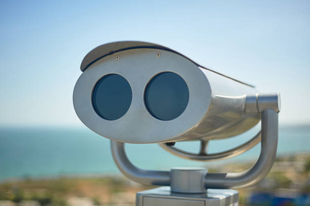 istock Binoculars on the observation deck overlooking the sea 1161002306