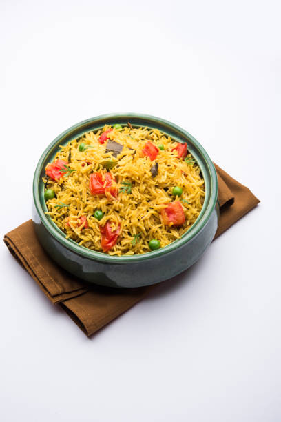 istock Tomato  pulav/Pilaf made using basmati rice, served in a bowl. selective focus 1161006327