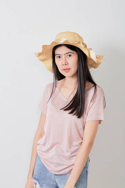 istock Beautiful young Asian woman on white background 1161008262