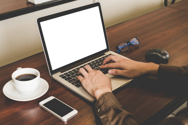 istock Businessman using laptop on table. Creative Business Startup Idea. 1161010406