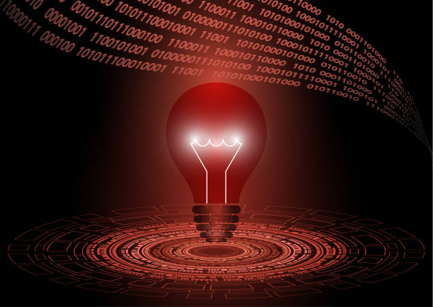 istock Abstract background light bulb lit. The concept of a new business idea, global discovery. 1161010434