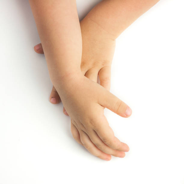 istock Children's hands isolated on a white background 1161011215