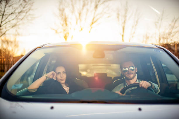 istock Happy young couple enjoying in drive 1161011996