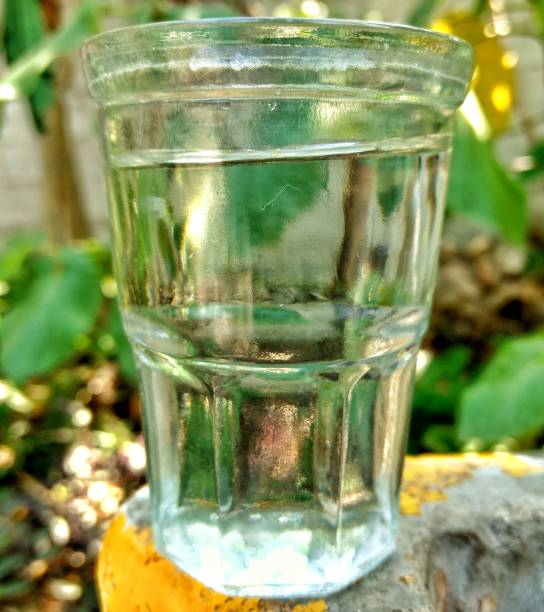 Glass of water on sunny day