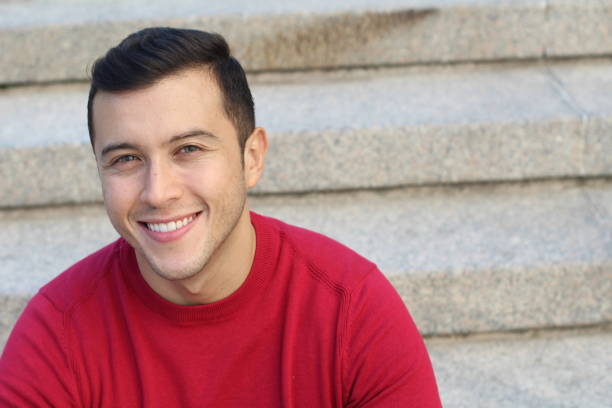 istock Eurasian man with blue eyes smiling 1161015866