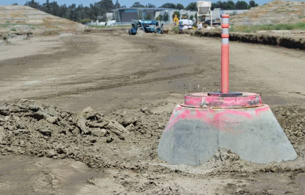 istock Storm Drain Manhole with A Delineator on Top at a Construction Site in Tustin California 1161015970