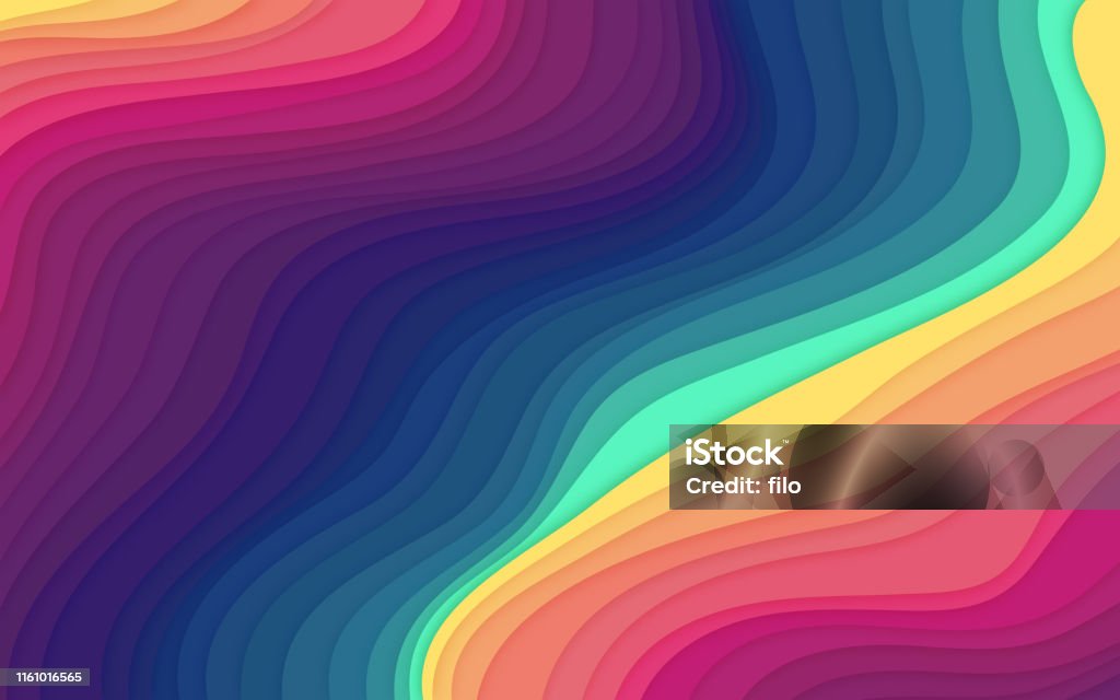 Rainbow Blend Background Layers Abstract Rainbow blend layers abstract horizontal background. Rainbow stock vector