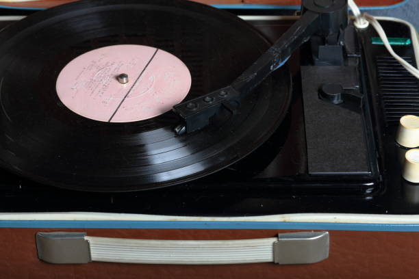 istock An old gramophone with a vinyl record mounted on it. 1161017804