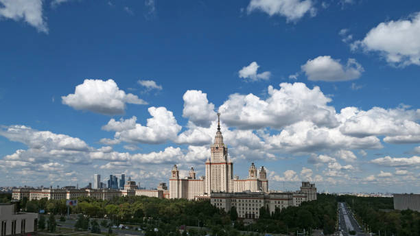 istock Panoramic view of famous Russian university campus under dramatic cloudy sky in summer 1161017946