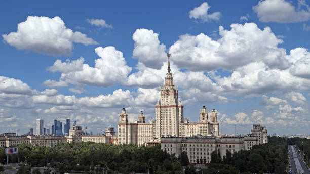 istock Panoramic view of famous Russian university campus under dramatic cloudy sky in summer 1161017959