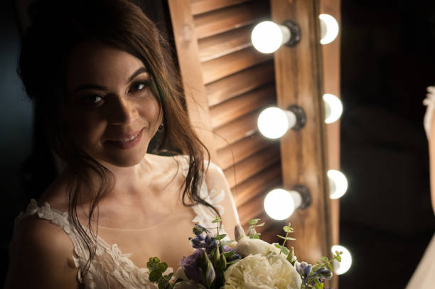 istock Luxury bride in wedding dress on beautiful background 1161022278